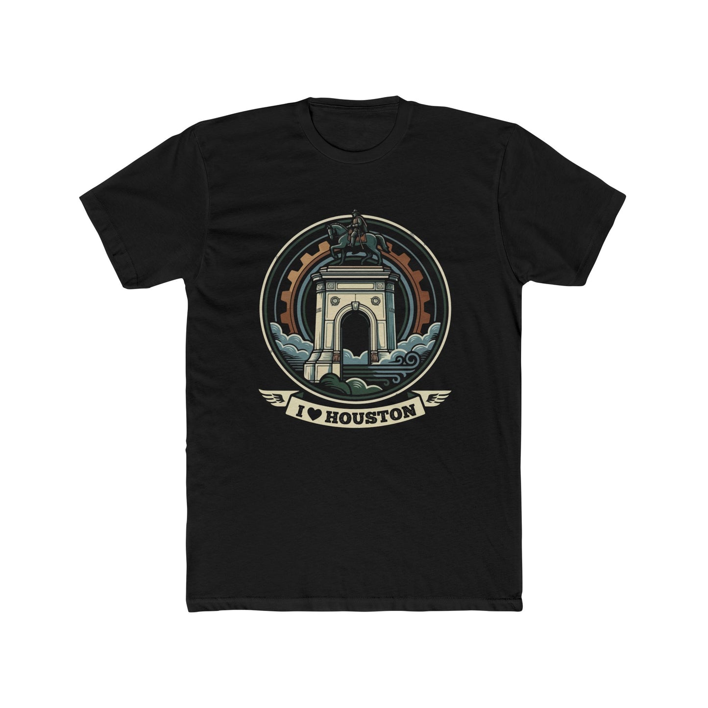 I  Houston T-Shirt — Vintage Monument Cityscape Tee for Locals & Tourists
