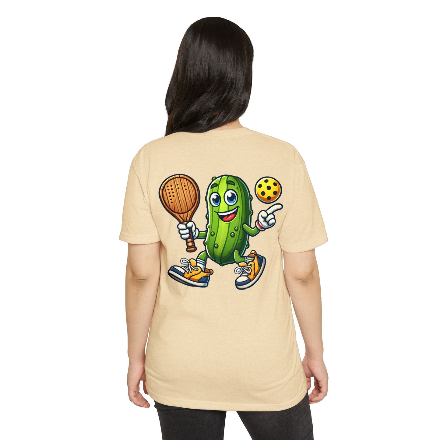 Pickle Pickleball T-Shirt – Cute Pickle Playing Pickleball Graphic Tee