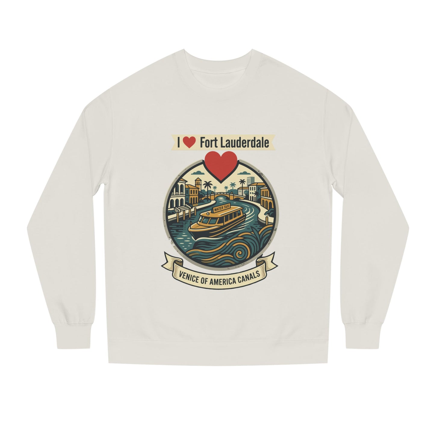 I  Fort Lauderdale Crewneck Sweatshirt — Venice of America Canals Graphic
