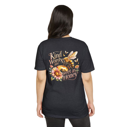 Kind Words Are Sweet As Honey Tee — Bee Floral Inspirational T-Shirt