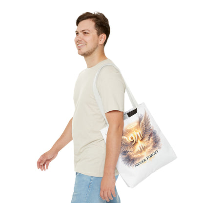 9/11 Memorial Tote Bag – 'Never Forget' Angel Wings Tribute