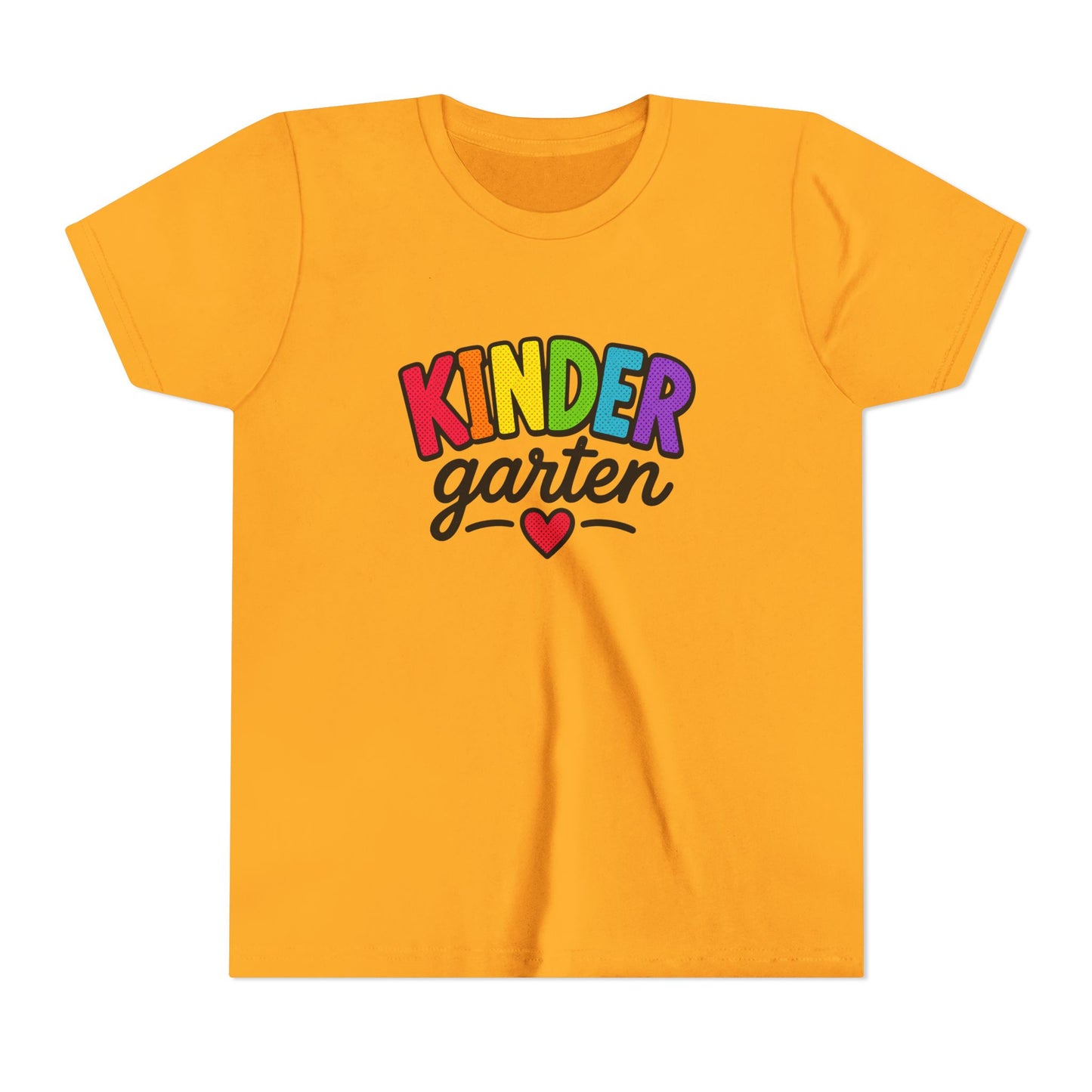 Kindergarten Rainbow Youth Tee — 'Kindergarten' Colorful Back-to-School Shirt