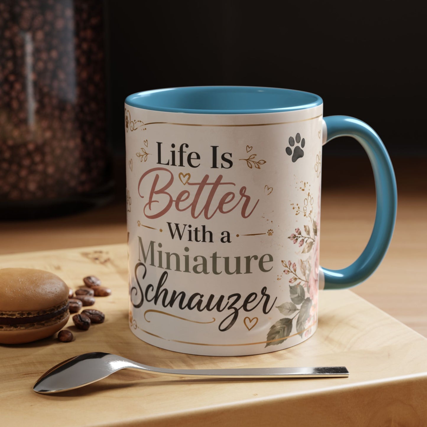 Miniature Schnauzer Coffee Mug — "Life Is Better With a Miniature Schnauzer" Accent Ceramic Mug