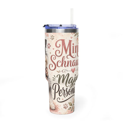 Schnauzer 40oz Vacuum Tumbler — "My Schnauzer, Major Personality" Insulated Travel Mug