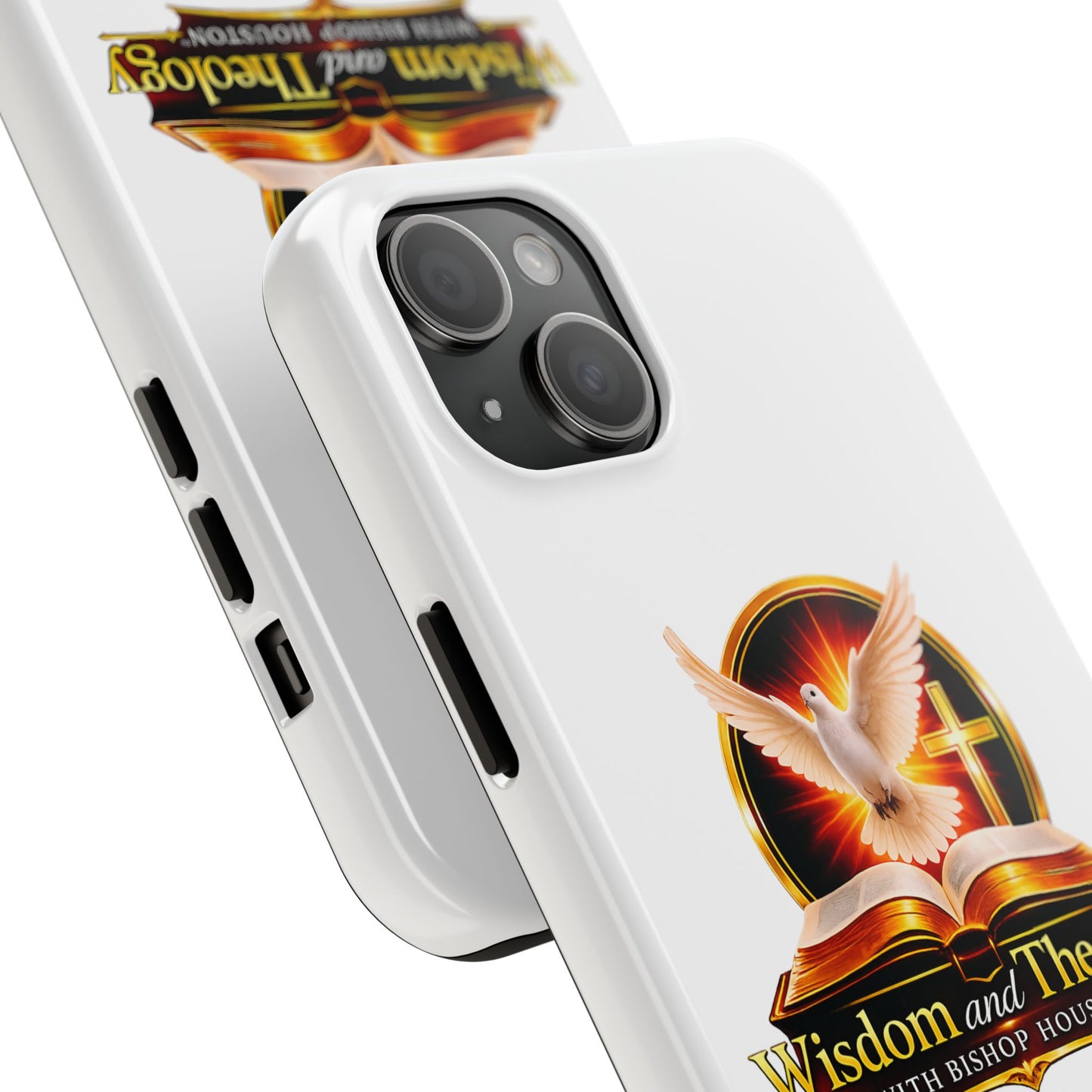 Wisdom and Theology Tough Phone Case — Christian Dove & Cross Design