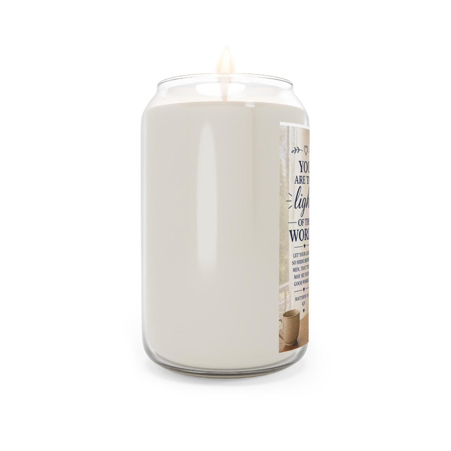 Inspirational Scented Soy Candle – “You Are the Light of the World” (13.75 oz)