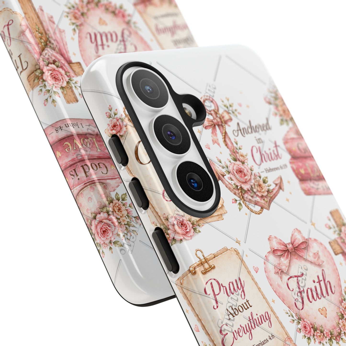 Faith Floral Phone Case – Christian Inspirational Scripture iPhone Cover (Choose Joy, Pray, Faith)
