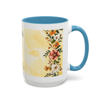 She Is Mom Floral Accent Coffee Mug — 'She is Peace, She is Home' Mother's Day Gift
