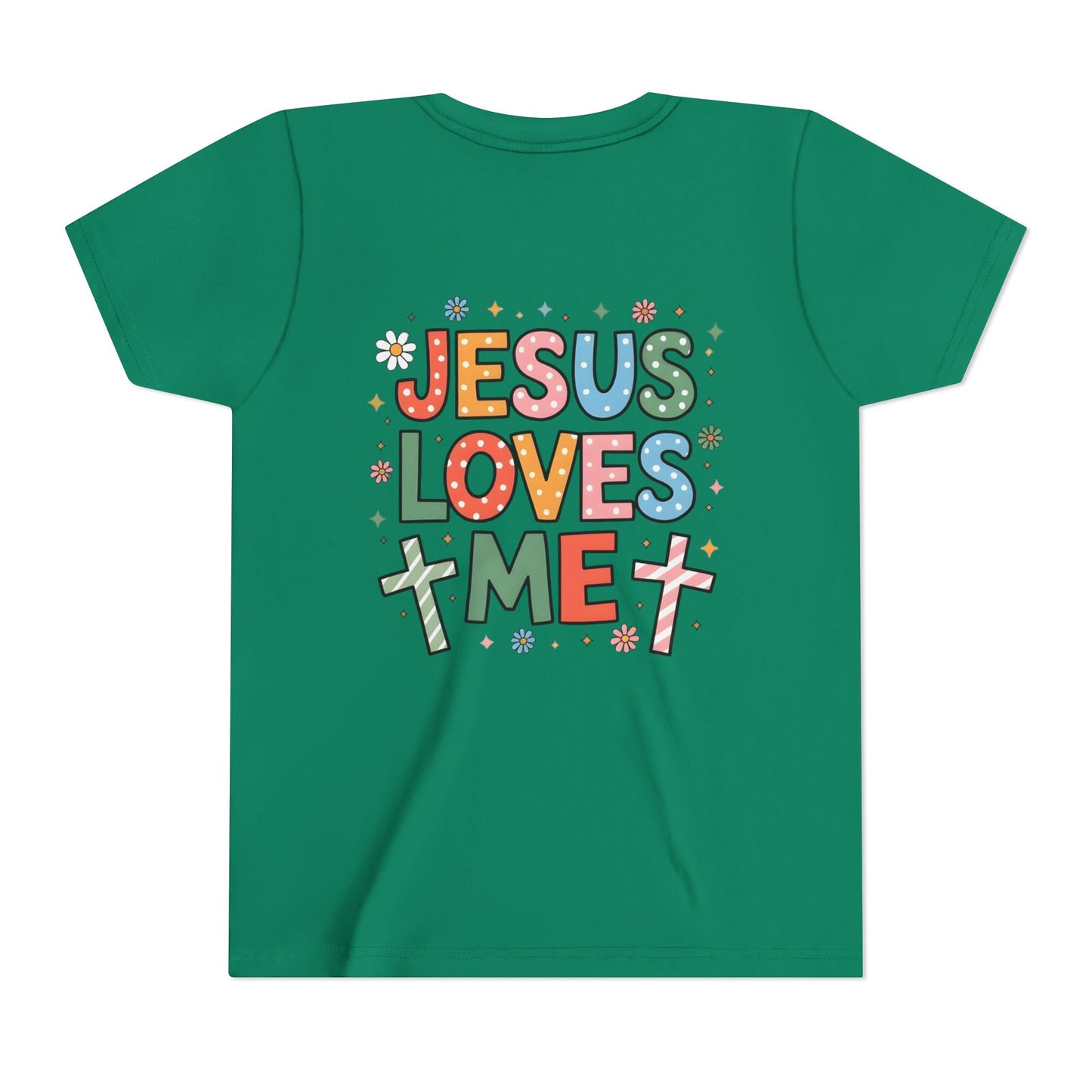 Youth Tee — "Jesus Loves Me" Colorful Christian Kids T-Shirt