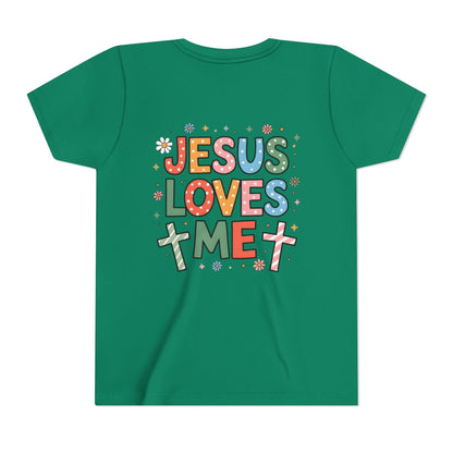 Youth Tee — "Jesus Loves Me" Colorful Christian Kids T-Shirt