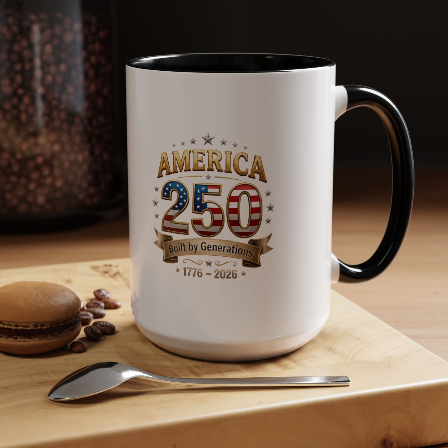 America 250 Coffee Mug — Patriotic 1776–2026 Anniversary Accent Mug