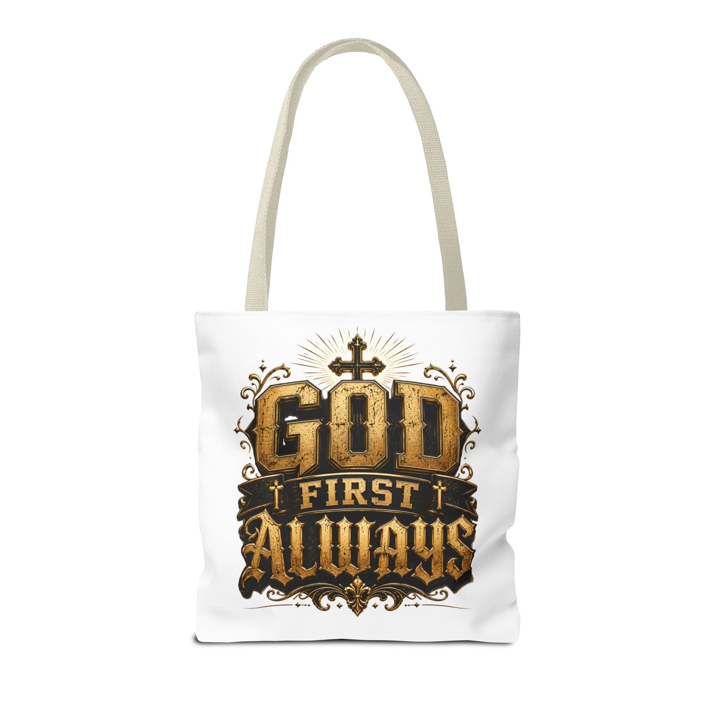 God First Always Tote Bag — Christian Faith Inspirational Canvas Tote