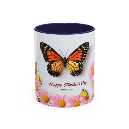 Mother's Day Butterfly Coffee Mug — "Happy Mother's Day" Floral 11/15oz Accent Mug