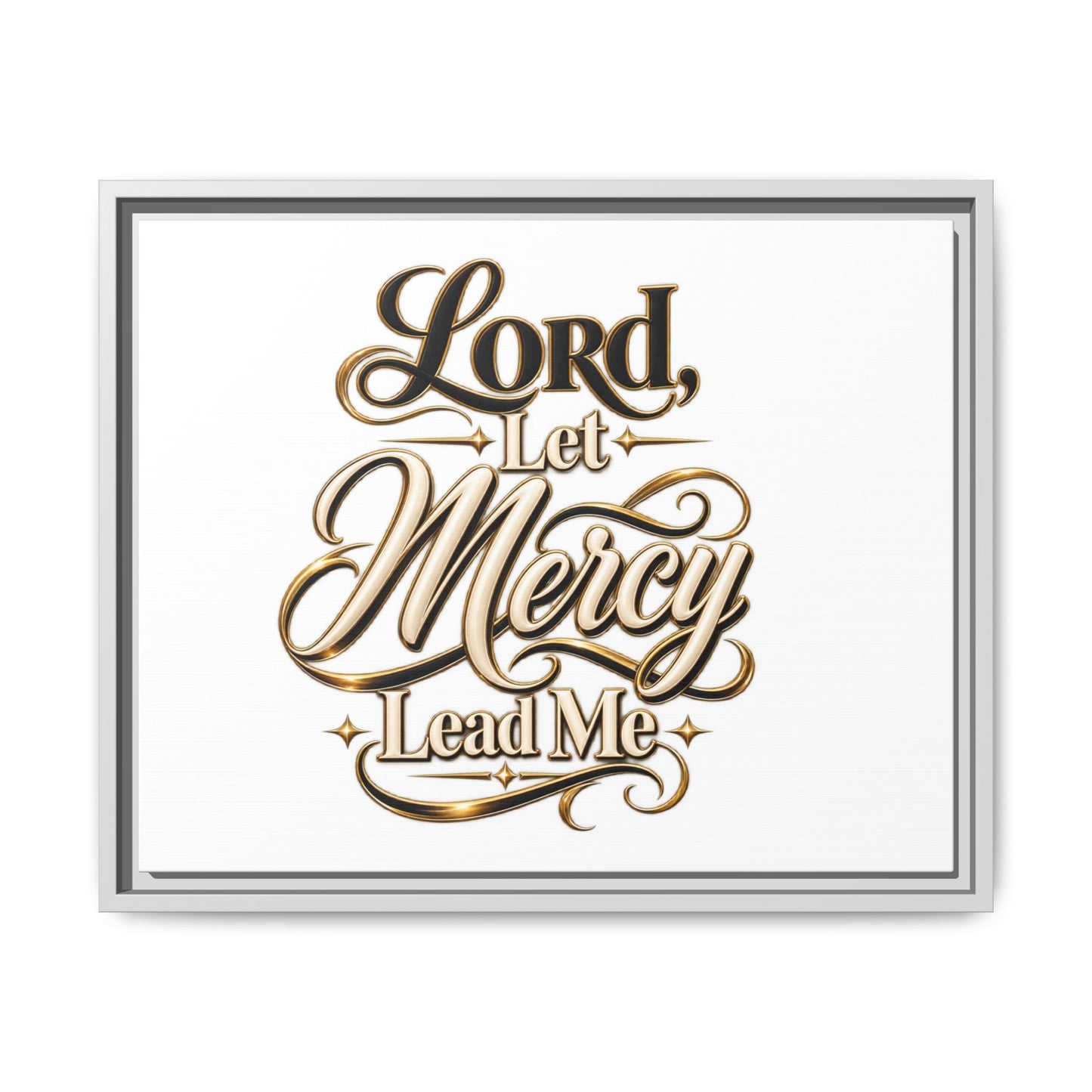 Framed Canvas Wall Art – "Lord, Let Mercy Lead Me" Inspirational Scripture Print