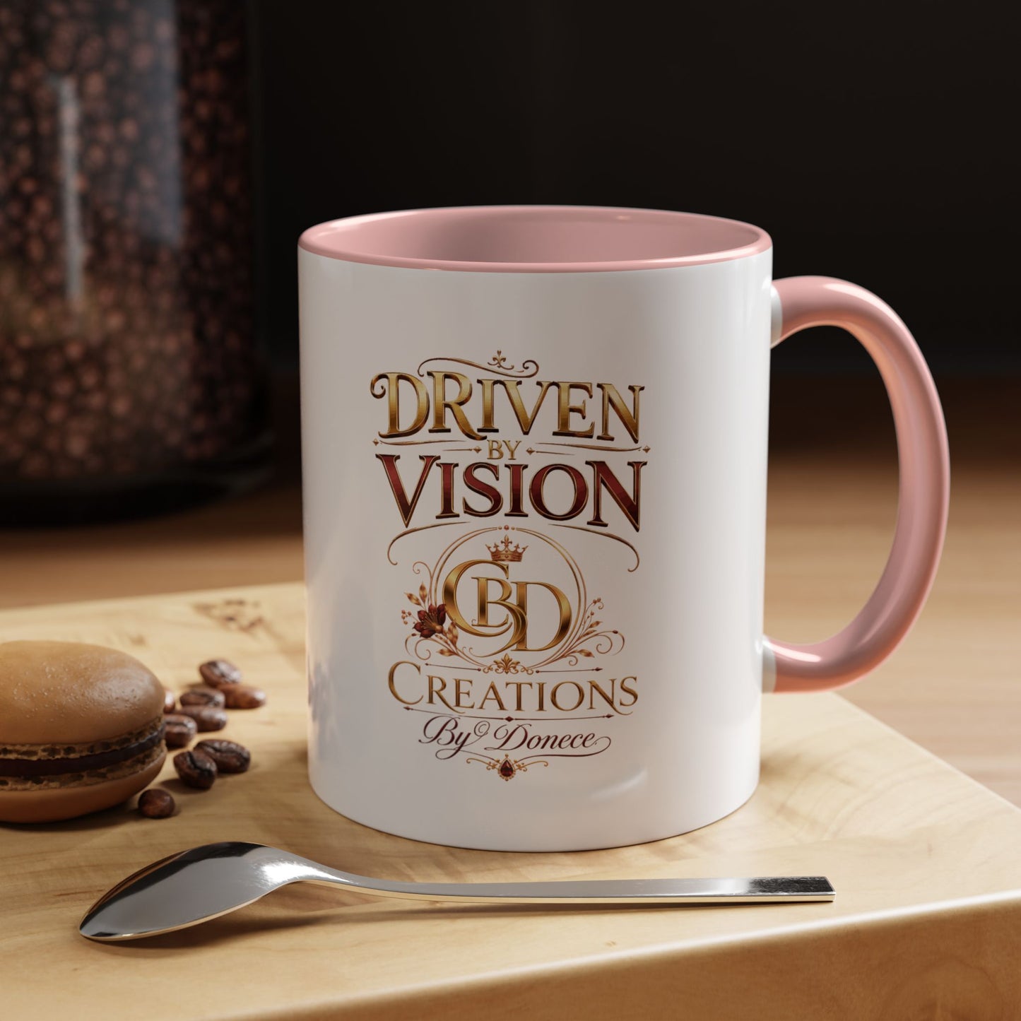 Driven by Vision Accent Coffee Mug — 'Driven by Vision' Inspirational Ceramic Mug (11/15oz)