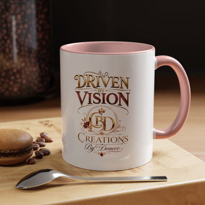 Driven by Vision Accent Coffee Mug — 'Driven by Vision' Inspirational Ceramic Mug (11/15oz)