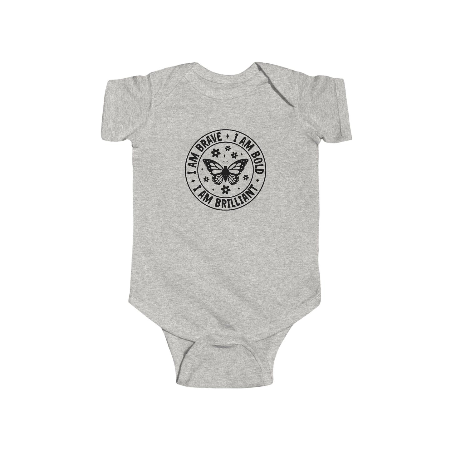 Infant Bodysuit — 'I Am Brave • I Am Bold • I Am Brilliant' Butterfly Onesie