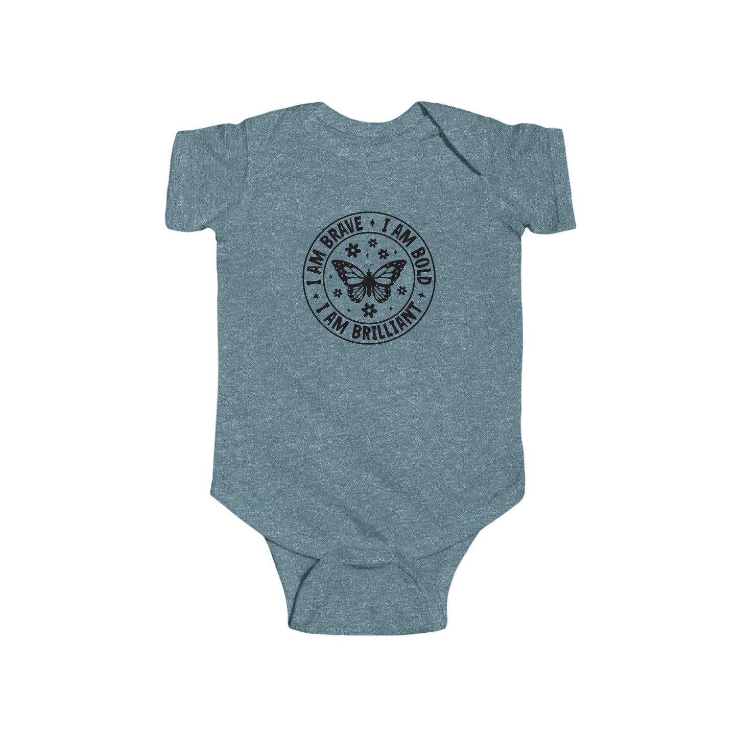 Infant Bodysuit — 'I Am Brave • I Am Bold • I Am Brilliant' Butterfly Onesie