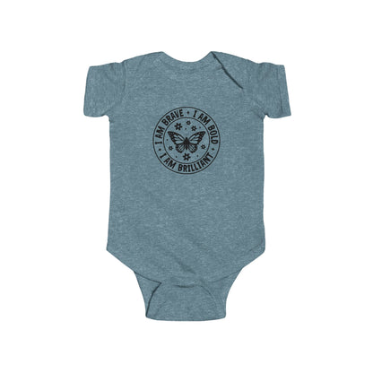 Infant Bodysuit — 'I Am Brave • I Am Bold • I Am Brilliant' Butterfly Onesie
