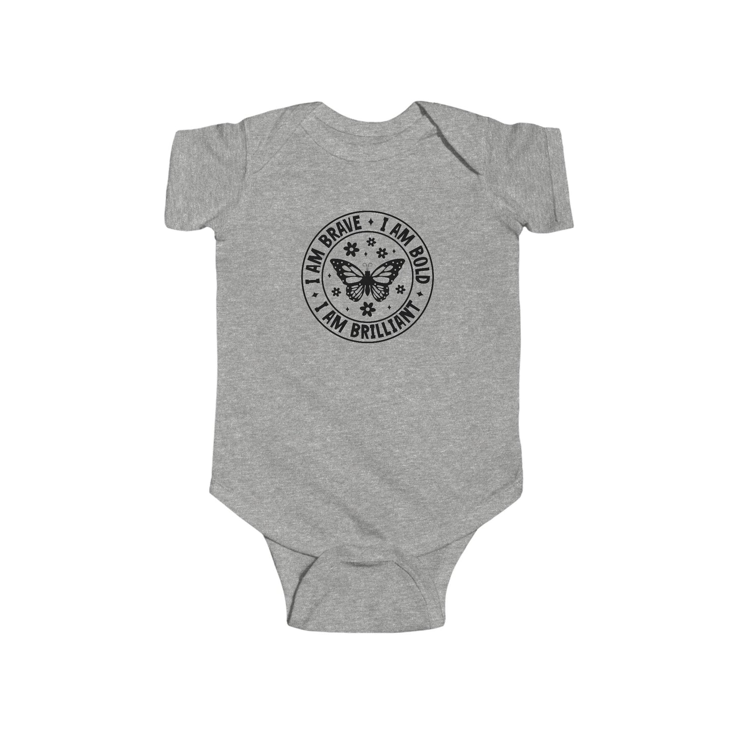 Infant Bodysuit — 'I Am Brave • I Am Bold • I Am Brilliant' Butterfly Onesie