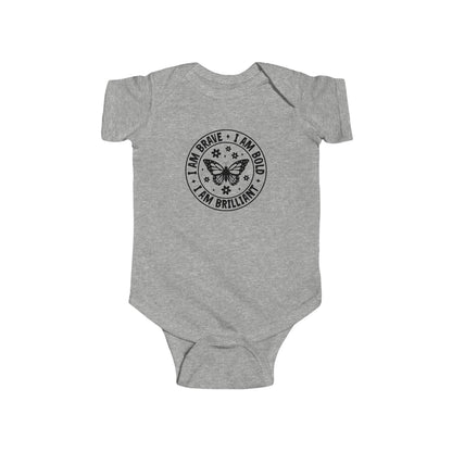 Infant Bodysuit — 'I Am Brave • I Am Bold • I Am Brilliant' Butterfly Onesie