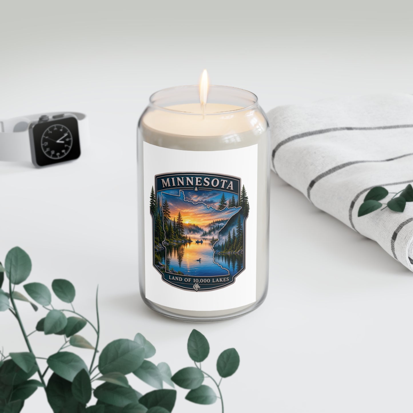 Minnesota Lake Sunset Soy Candle — 'Land of 10,000 Lakes' 13.75oz