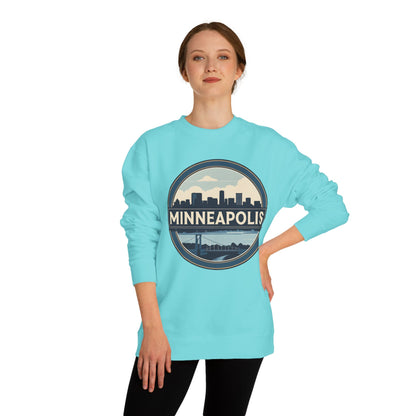Minneapolis Skyline Crewneck Sweatshirt — Vintage Cityscape Design