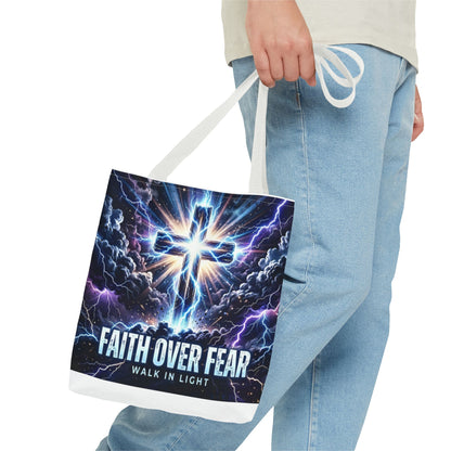 Faith Over Fear Cross Tote Bag