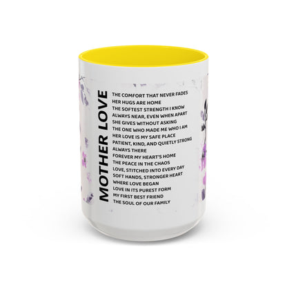 Mother Love Coffee Mug — Floral Poem Tribute (11/15oz)