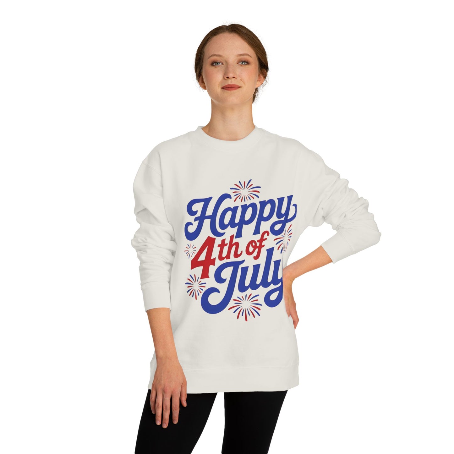 Happy 4th of July Sweatshirt — Patriotic Fireworks Crewneck
