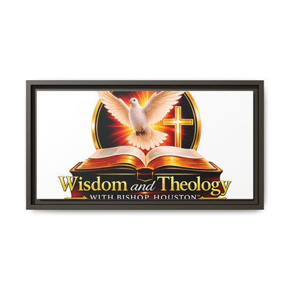 Framed Canvas Print — "Wisdom and Theology" Dove & Bible Wall Art