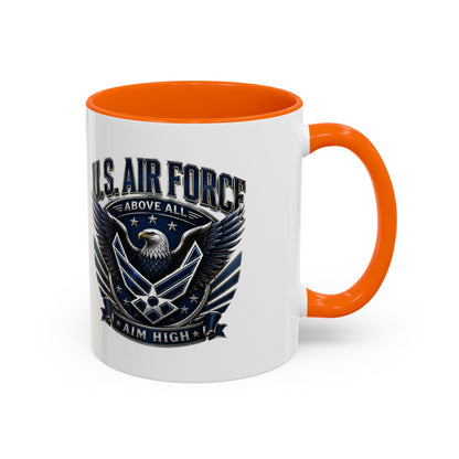 U.S. Air Force Eagle Coffee Mug – "Aim High" Accent Ceramic Mug (11/15oz)