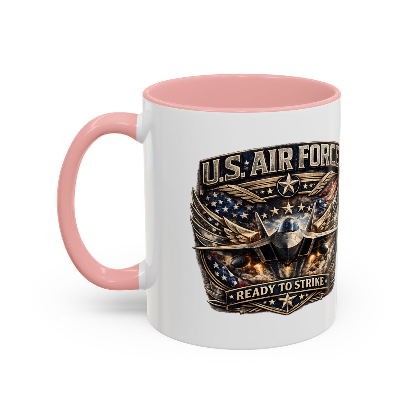 U.S. Air Force Accent Coffee Mug — "Ready to Strike" Military Aviation Gift
