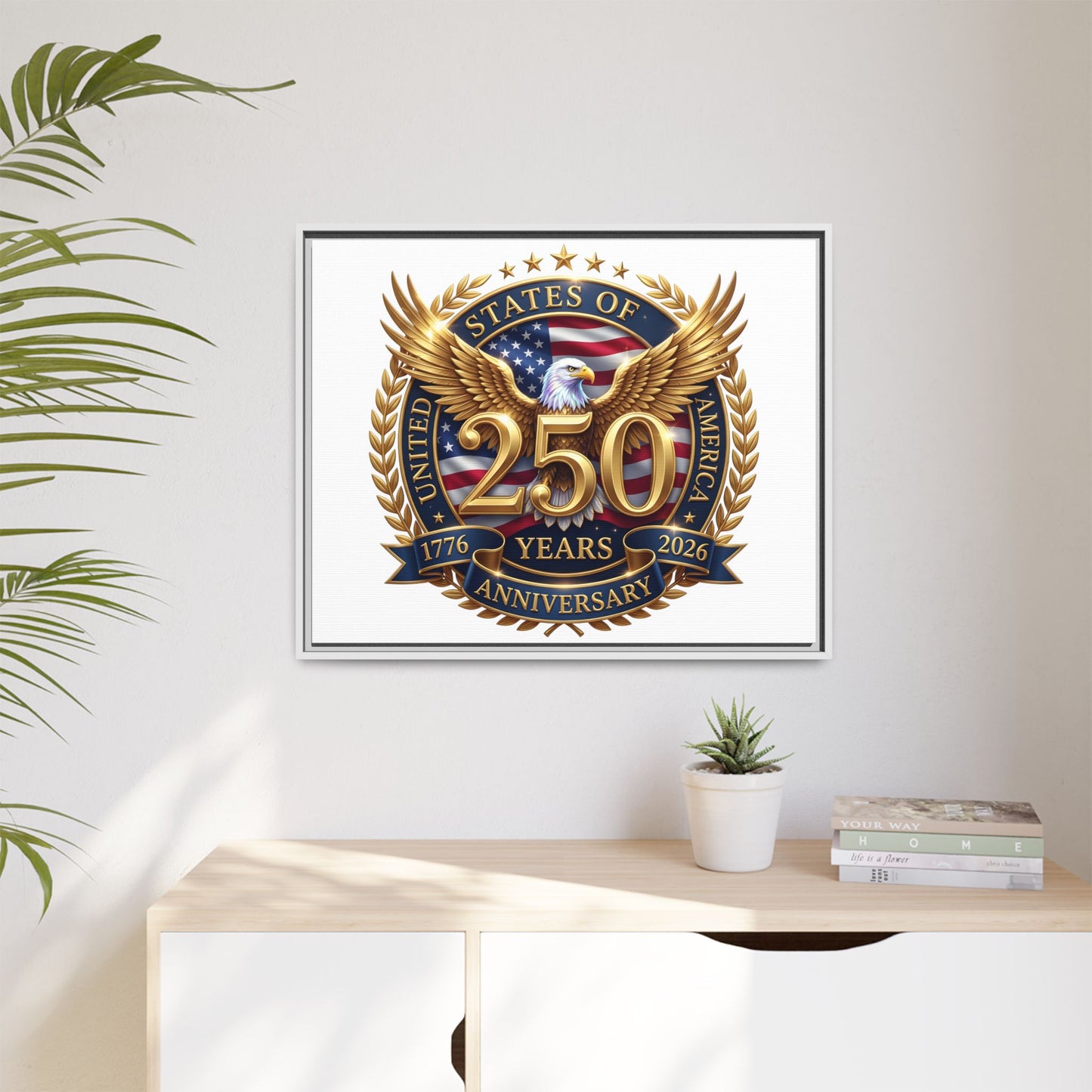 250th United States Anniversary Framed Canvas Print