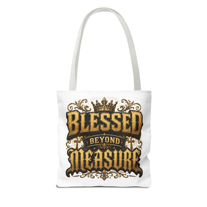Blessed Beyond Measure Tote Bag — Inspirational Faith Canvas Tote