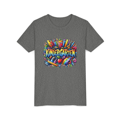 Kindergarten Colorful School Supplies Youth Tee — Back-to-School Kids T-Shirt