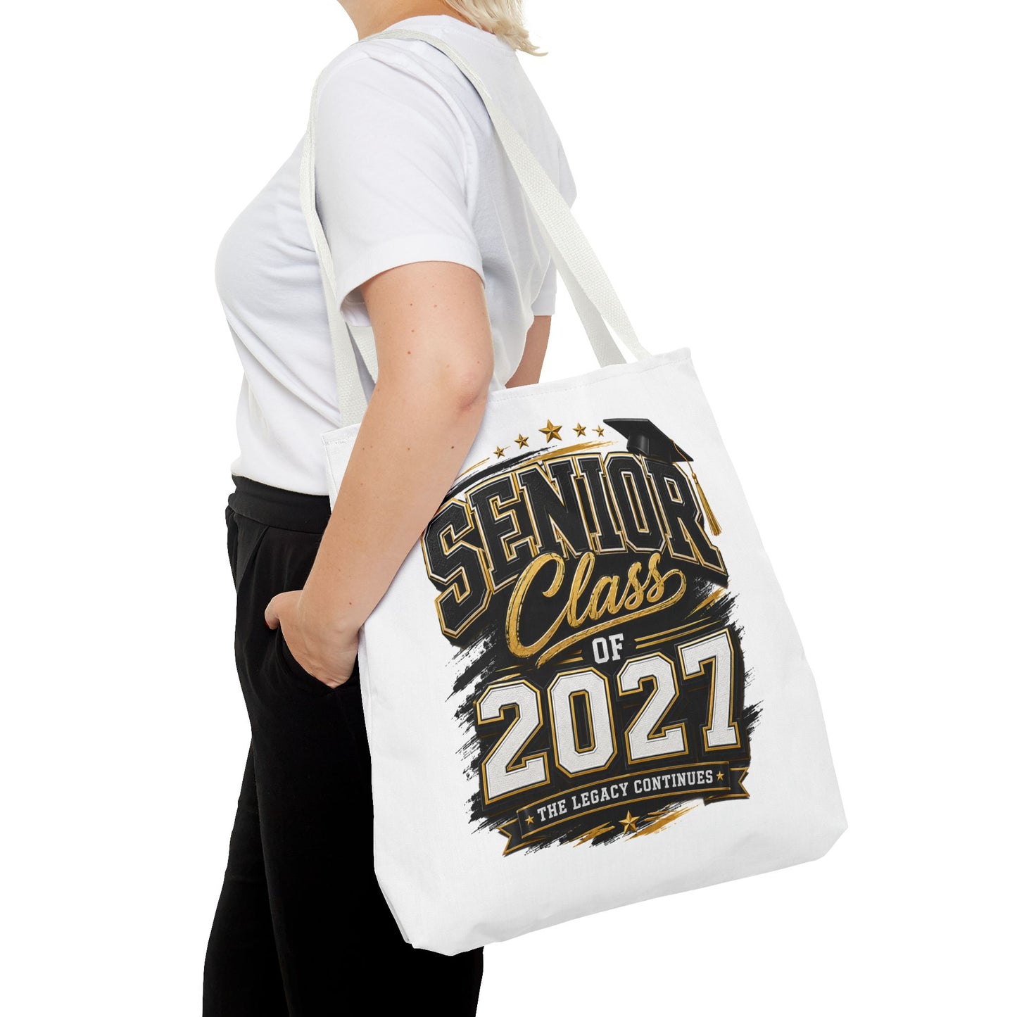 Senior Class of 2027 Tote Bag – Graduation Gift Tote with Cap Graphic