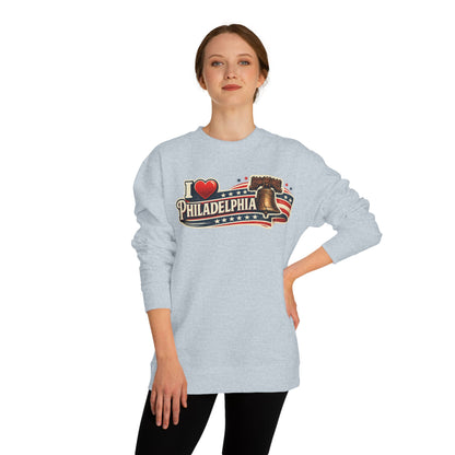 I  Philadelphia Crewneck Sweatshirt — Liberty Bell Retro City Pride
