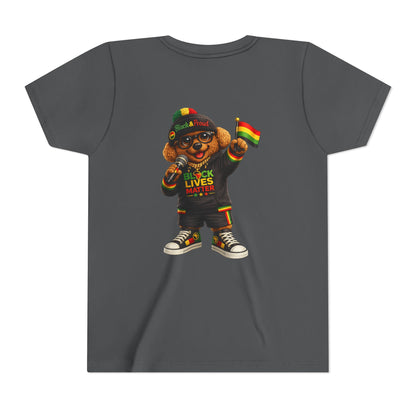 Youth Tee — Kid Bear Black Lives Matter Rasta Flag Shirt