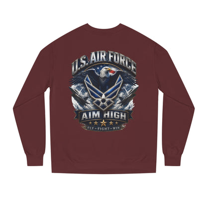 Air Force Crewneck Sweatshirt — "U.S. Air Force Aim High" Military Logo Pullover