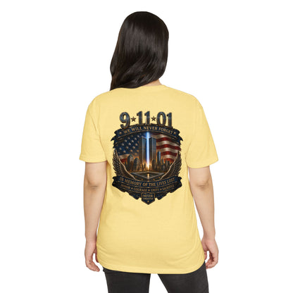 9/11 Memorial T-Shirt — "We Will Never Forget" Tribute Tee