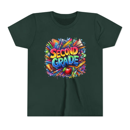 Second Grade Youth Tee — Colorful Back-to-School Kids T-Shirt