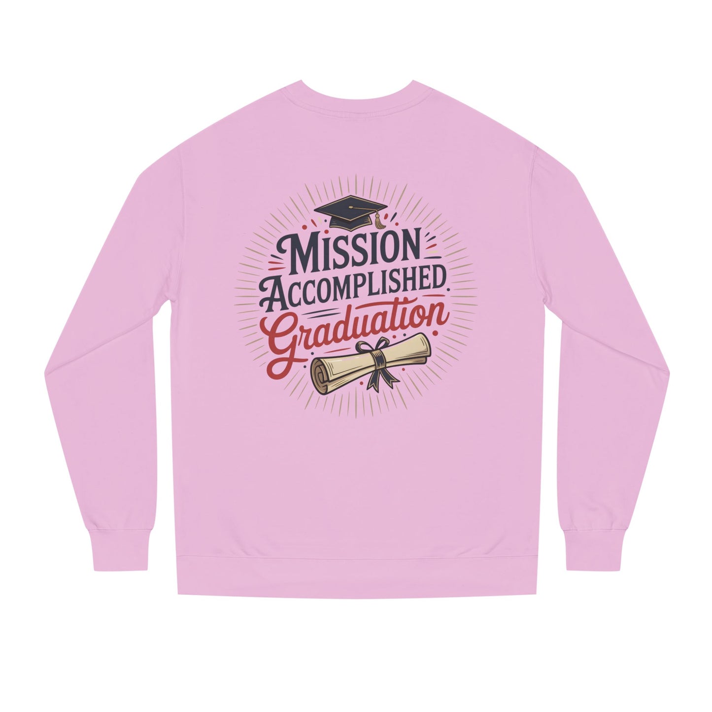 Graduation Sweatshirt "Mission Accomplished" - Grad Cap & Diploma Pullover