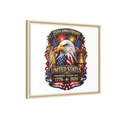250th Anniversary United States Framed Canvas - Patriotic Eagle 1776–2026