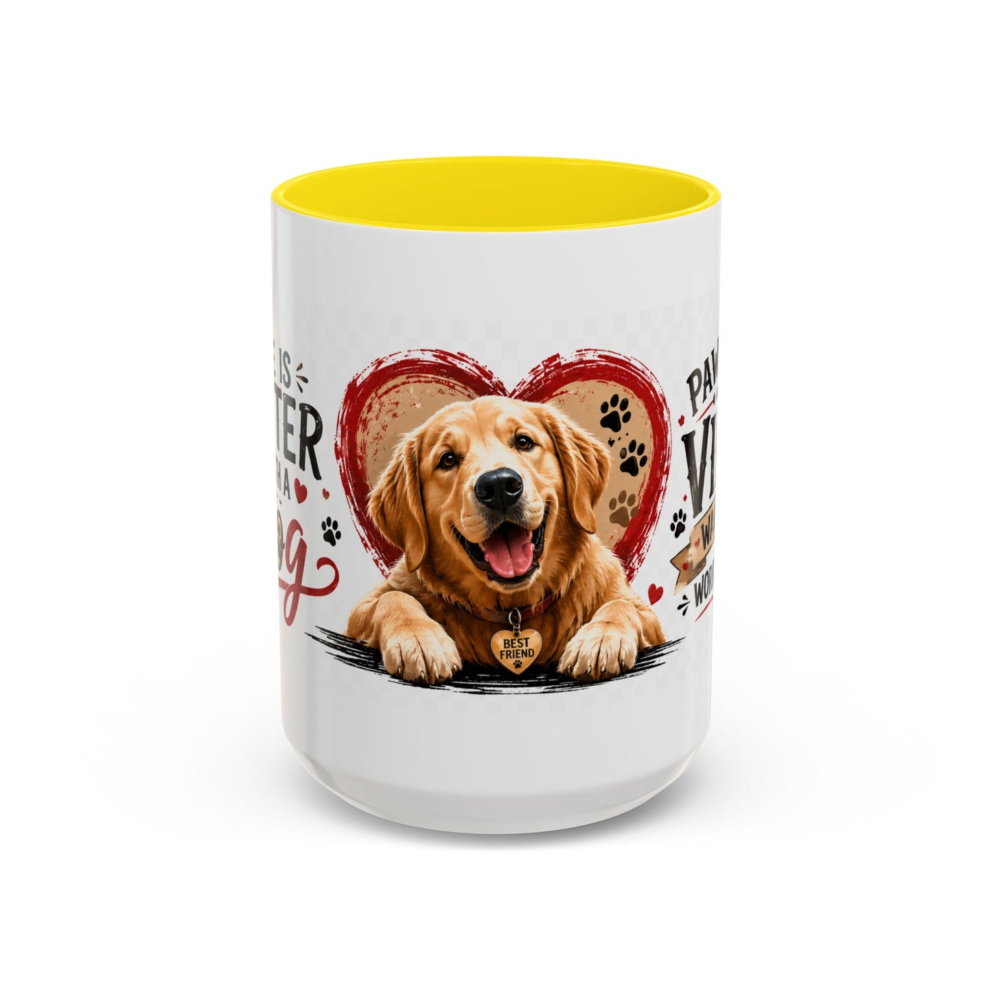Pawsitive Vibes Coffee Mug - "Wag More, Worry Less" Dog Lover Accent Mug