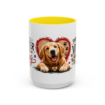 Pawsitive Vibes Coffee Mug - "Wag More, Worry Less" Dog Lover Accent Mug