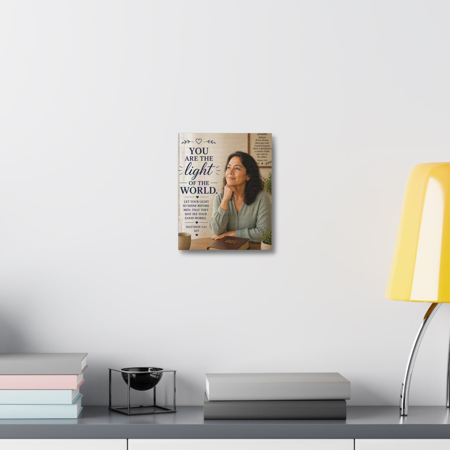 Stretched Canvas - "You Are the Light of the World" Inspirational Scripture Wall Art (Matthew 5:14, KJV)