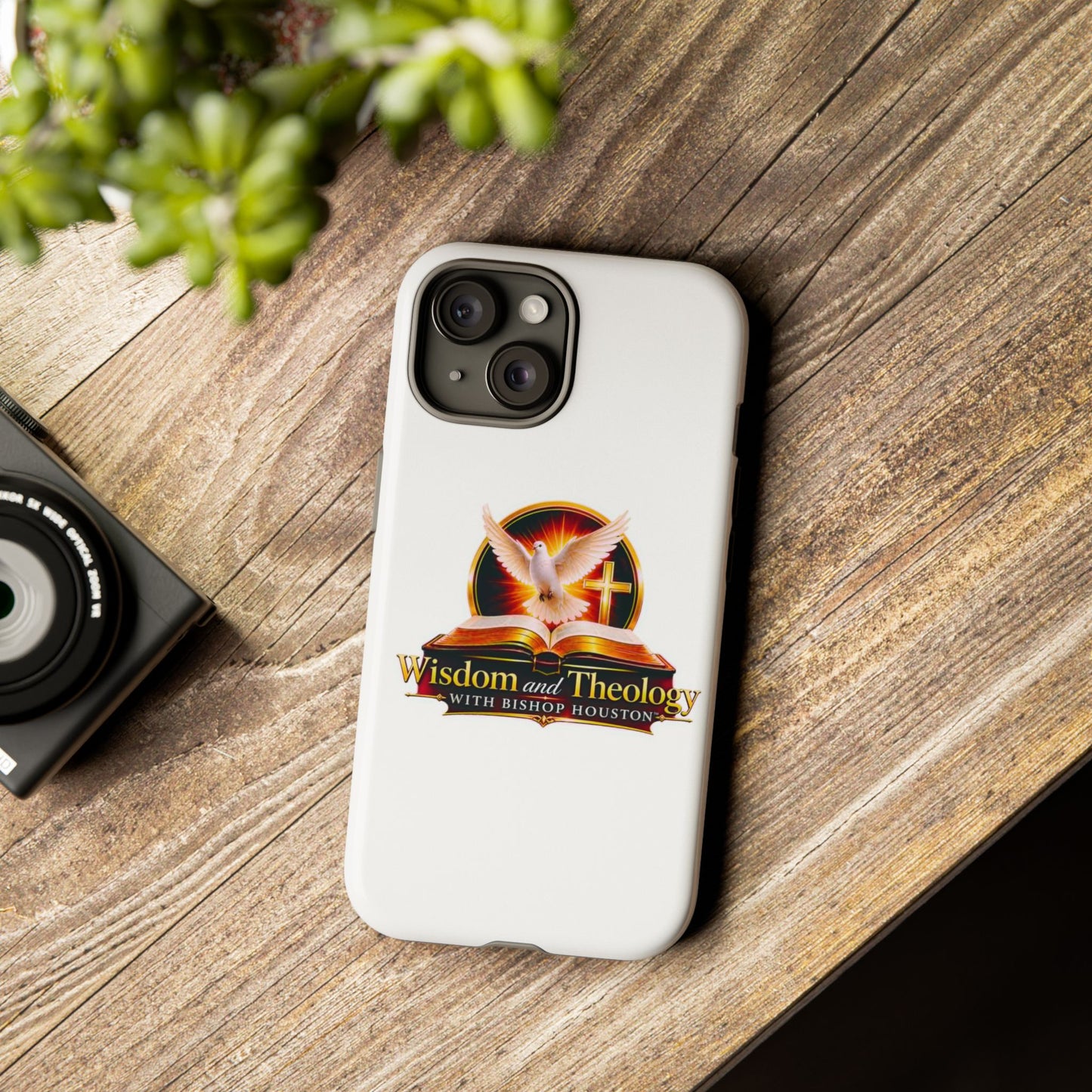 Wisdom and Theology Phone Case — Christian Dove & Cross Protective Tough Case