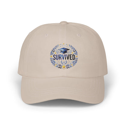Survived Floral Crest Dad Cap – Inspirational Embroidered Baseball Hat