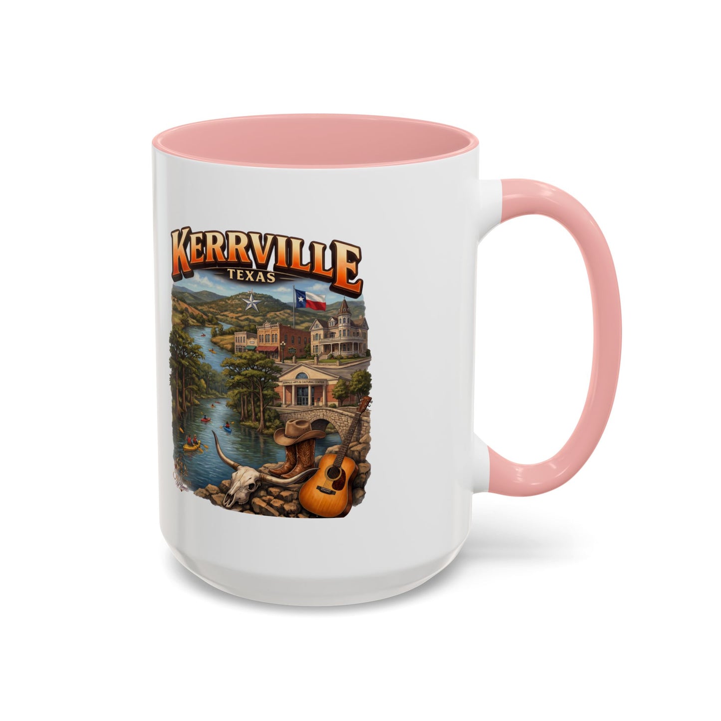 Kerrville Texas Souvenir Coffee Mug — Scenic Riverfront Design (11/15oz)